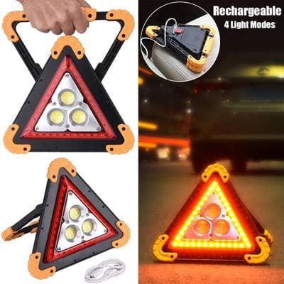Emergency Warning Triangle Light Solar & USB Charging