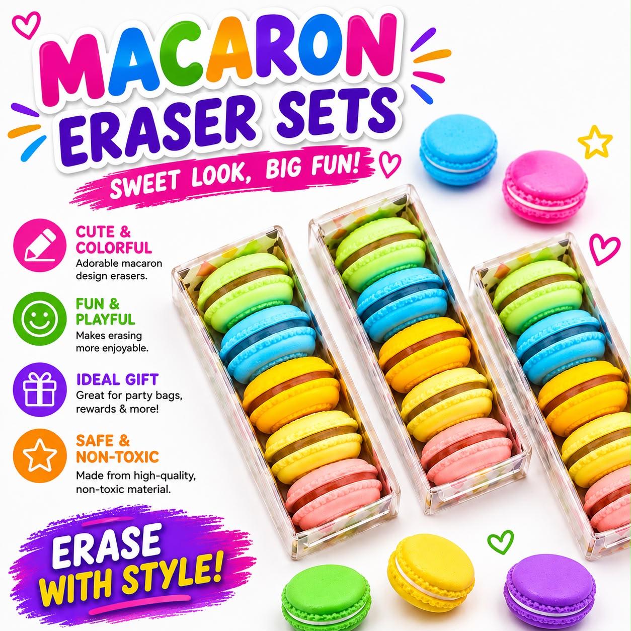 Macaron Eraser Set