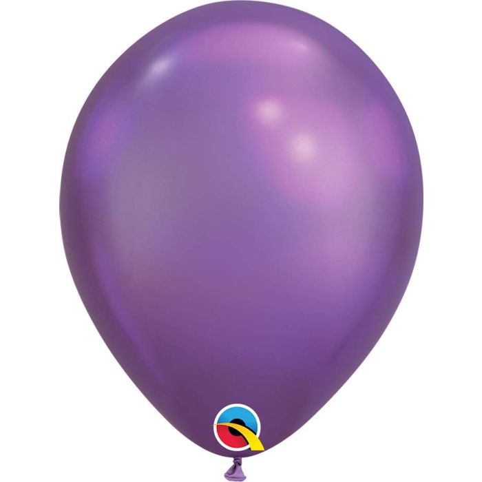 11 INCH LATEX RND CHROME PURPLE 100CTP