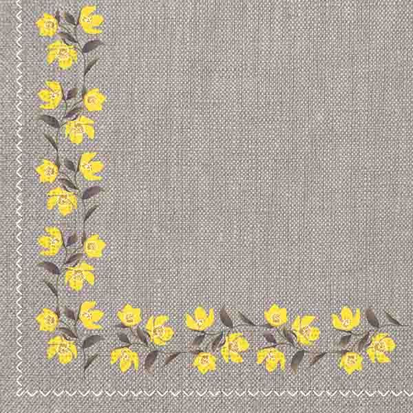 NAPKINS 3PLY 33Χ33CM TEXTURE YELLOW FLOWERS 20CT