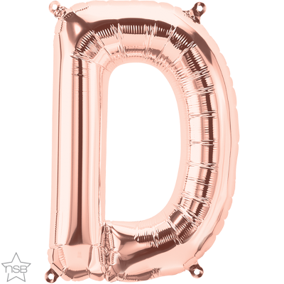 16 IN FOIL ROSE GOLD LETTER D AIR FILLED 1CTP