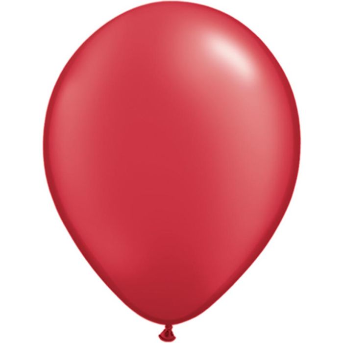5 INCH LATEX PLAIN RND PRL RUBY RED 100CTP