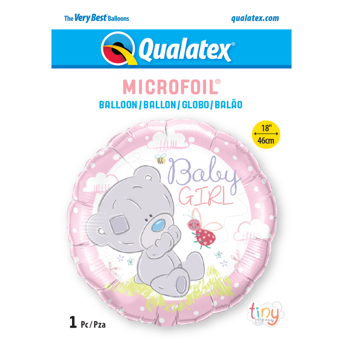 18 INCH FOIL RND TINY TATTY TEDDY BABY GIRL 1CTP