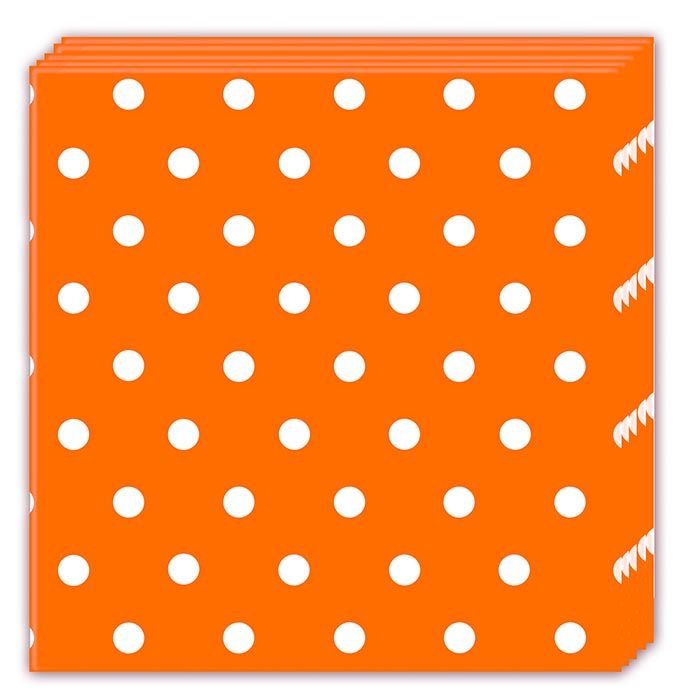 NAPKINS ORANGE DOTS THREE PLY 33X33CM 20CT-