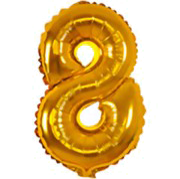 12 INCH AIRFILLED GOLD FOIL BALLOON NUMBERS 1CTP
