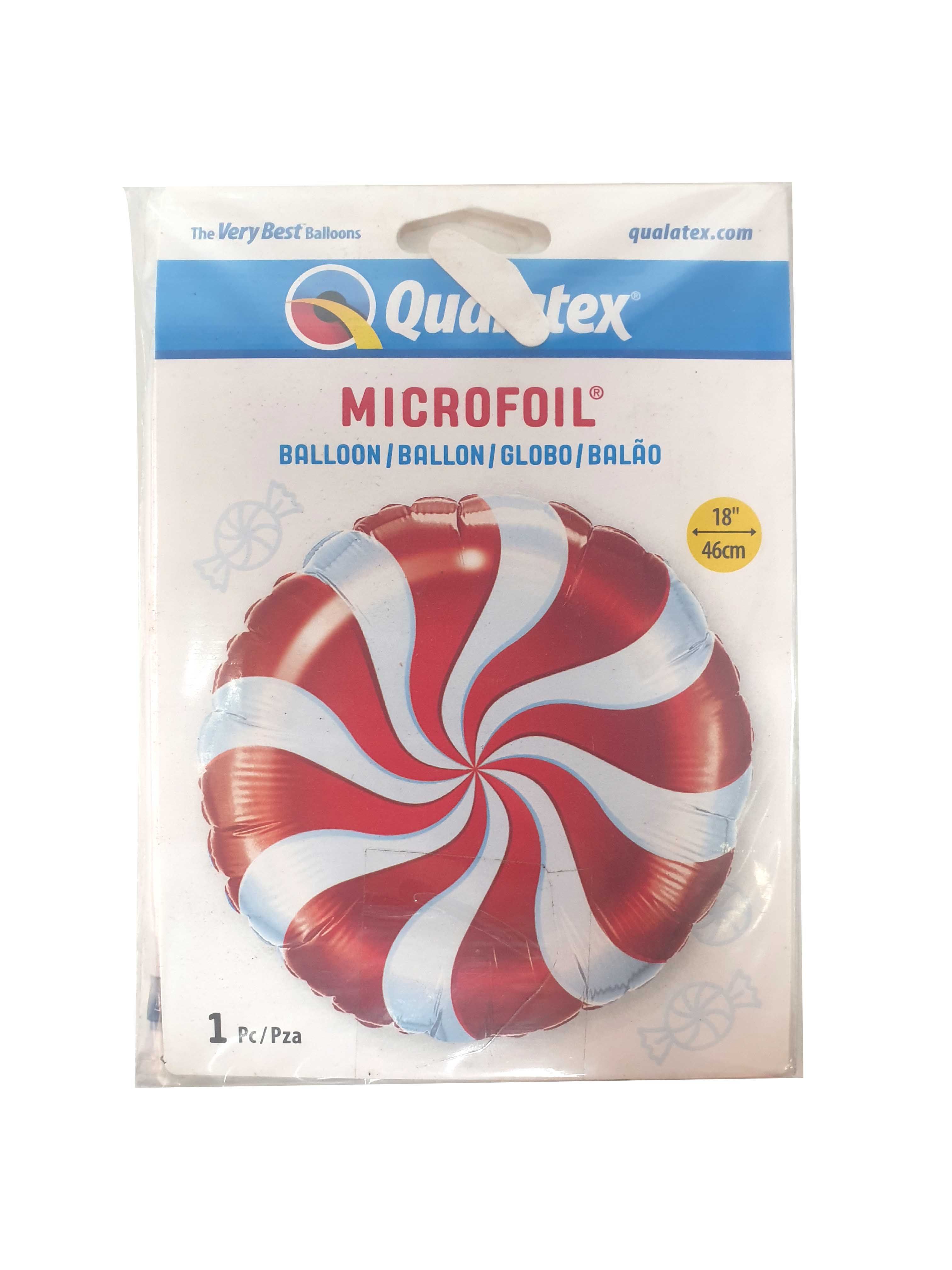 18 INCH FOIL RND CANDY SWIRL RED 5CTP-