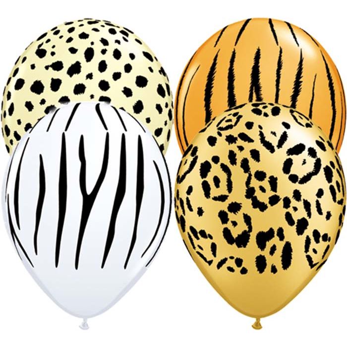 11 INCH LATEX RND SPECIAL AST PRT SAFARI AST 50CTP