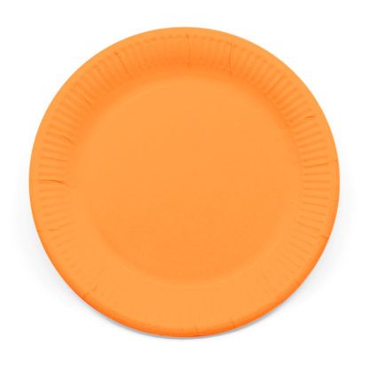 ECO COMP IND ORANGE PAPER PLATES LARGE 23CM 8CT