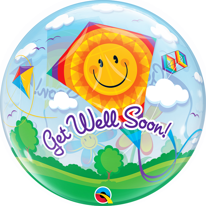 22 INCH SINGLE BUBBLE GET WELL SOON! KITES 1CTP