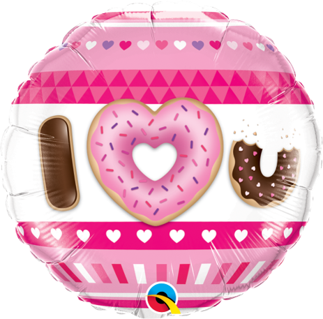 18 INCH FOIL I HEART U DONUTS 1CTP-