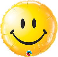 18 Inch Foil Rnd Smiley Face Yellow