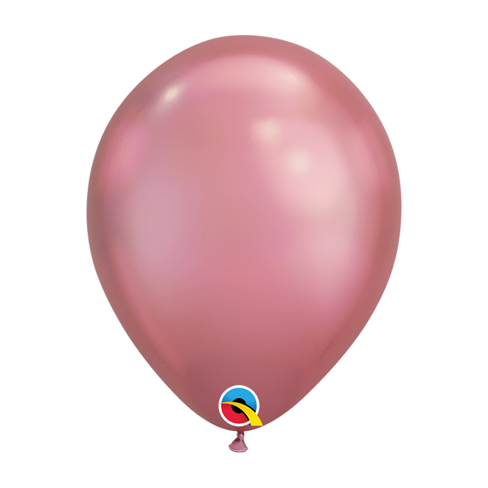 7 INCH LATEX RND CHROME MAUVE AIR FILLED 100CT