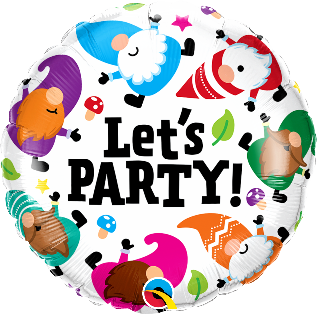 18 INCH FOIL RND LETS PARTY GNOME 1CTP