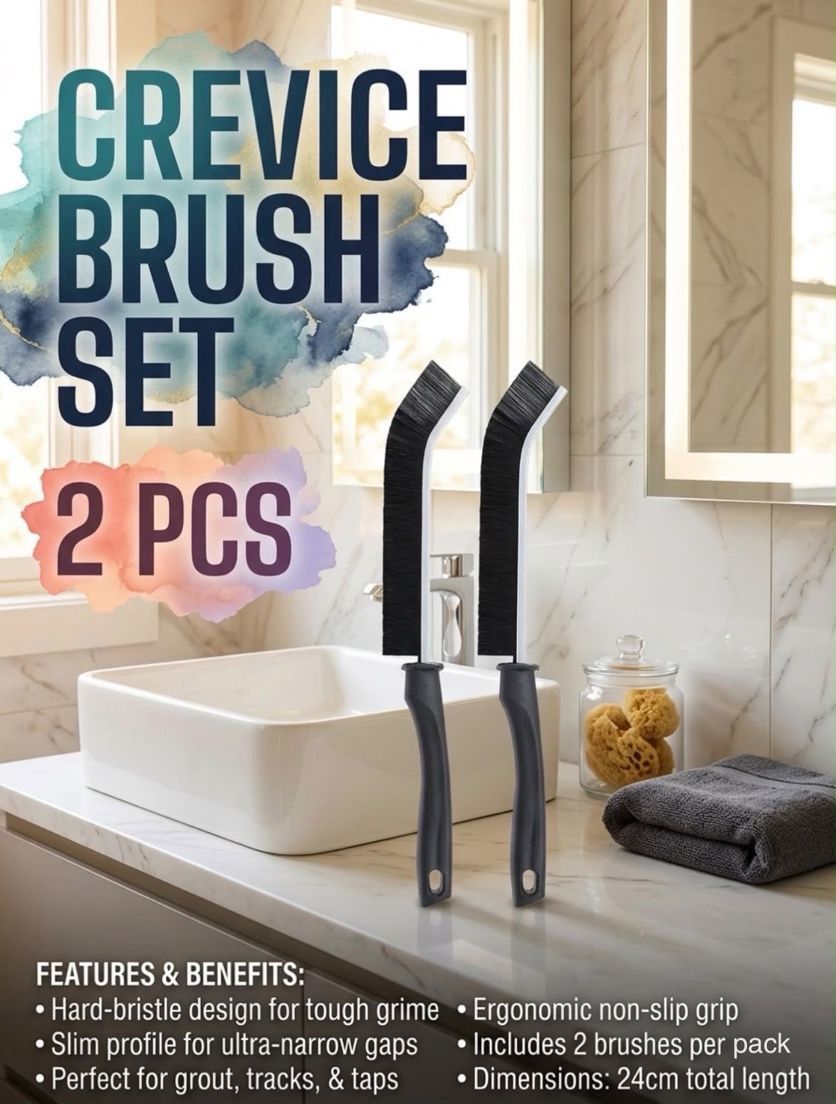 Crevice Cleaning Brush 2 Piece Set