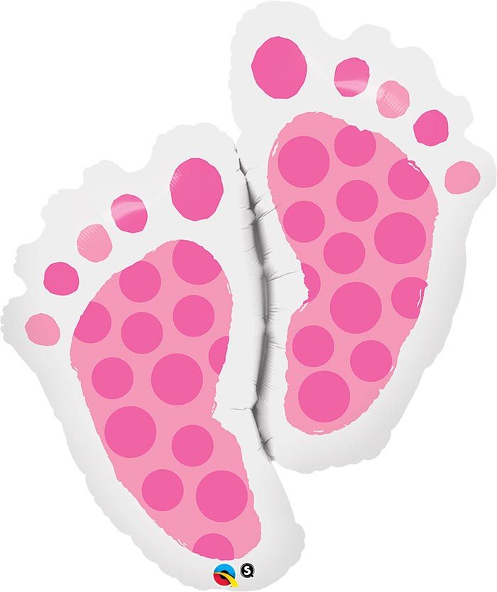 35 INCH FOIL SHAP SW BABY FEET PINK 1CTP