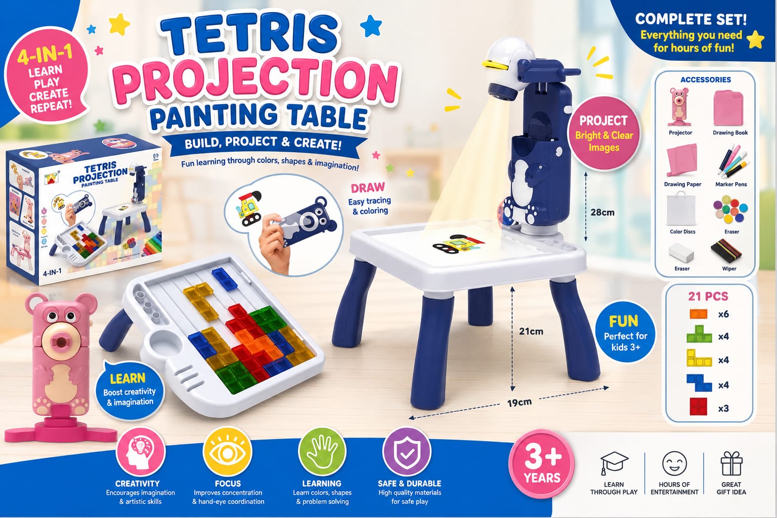 Tetris Projection Painting Table
