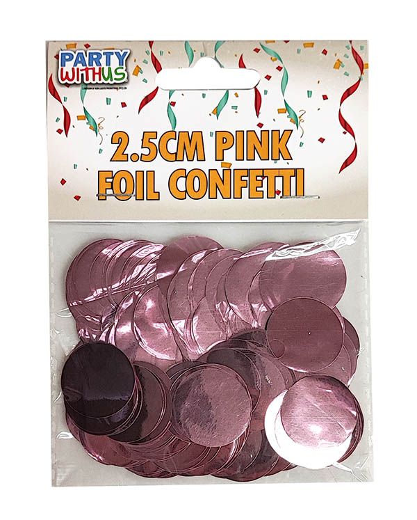 2.5CM PINK FOIL CONFETTI 15G