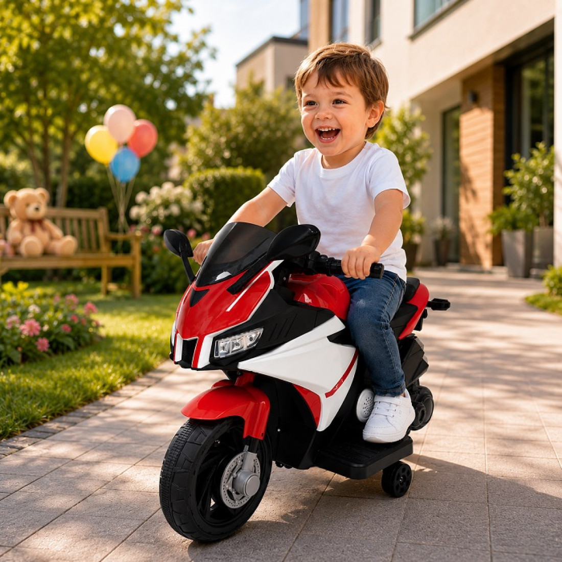 1166 6V Kids Ride On Motorbike with LED Lights & Music Play
