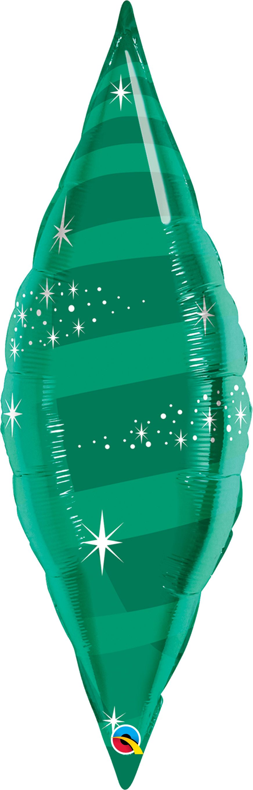 38 INCH FOIL TAPER SWIRL - EMERALD GREEN