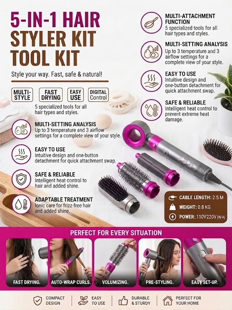 5 In1 Hot Air Styler