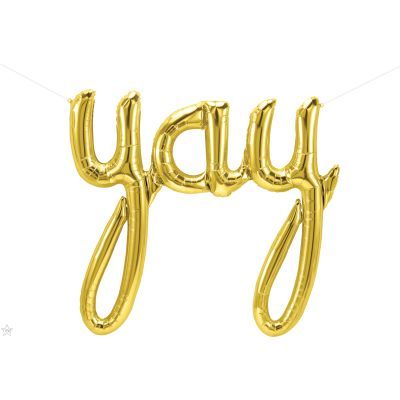 33 IN FOIL YAY SCRIPT GOLD AIR FILLED 1CTP
