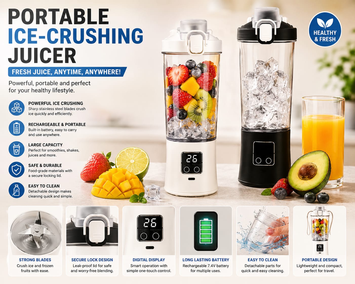 Portable Ice Crushing Juicer