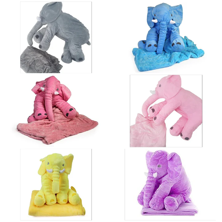 Large Elephant Pillow With Blanket