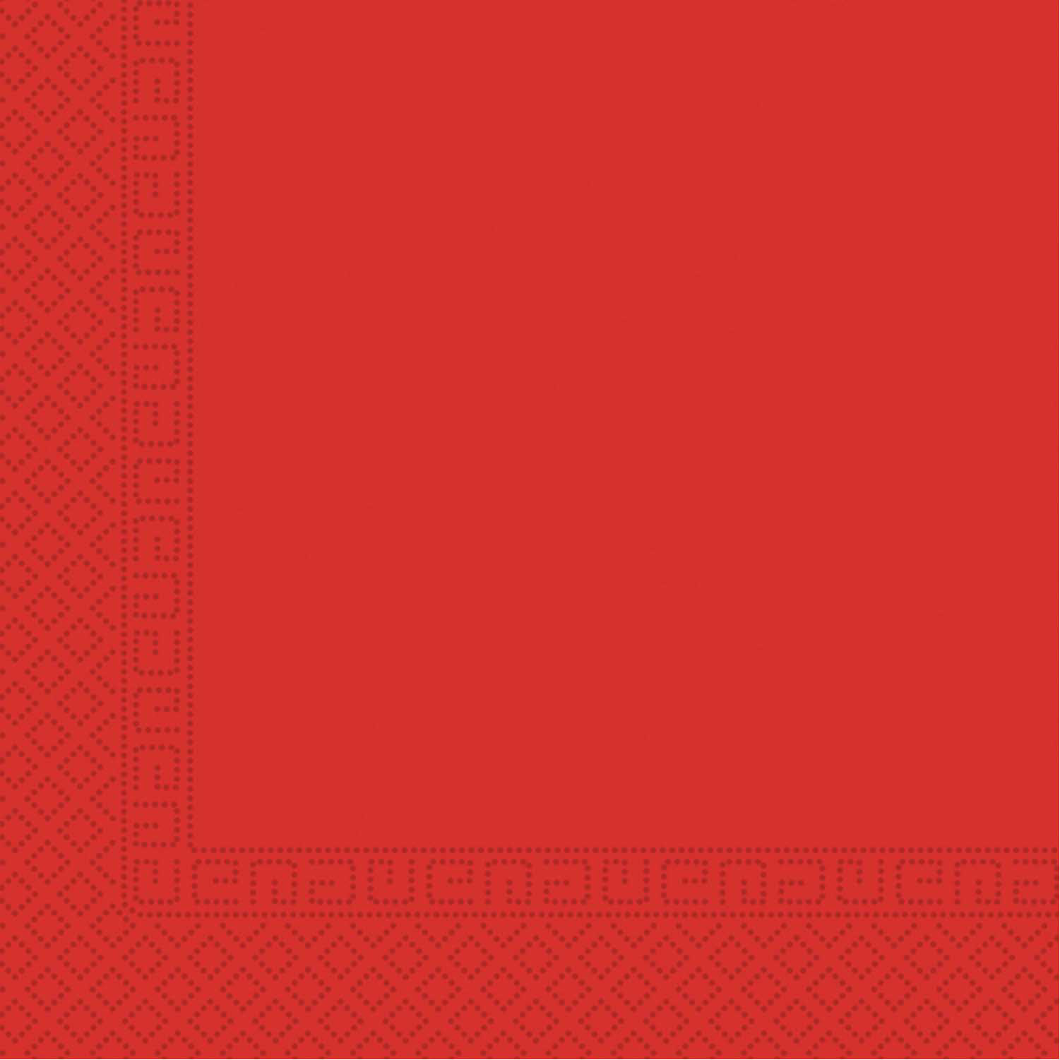 SOLID RED THREE PLY PAPER NAPKINS 33X33CM 20CT