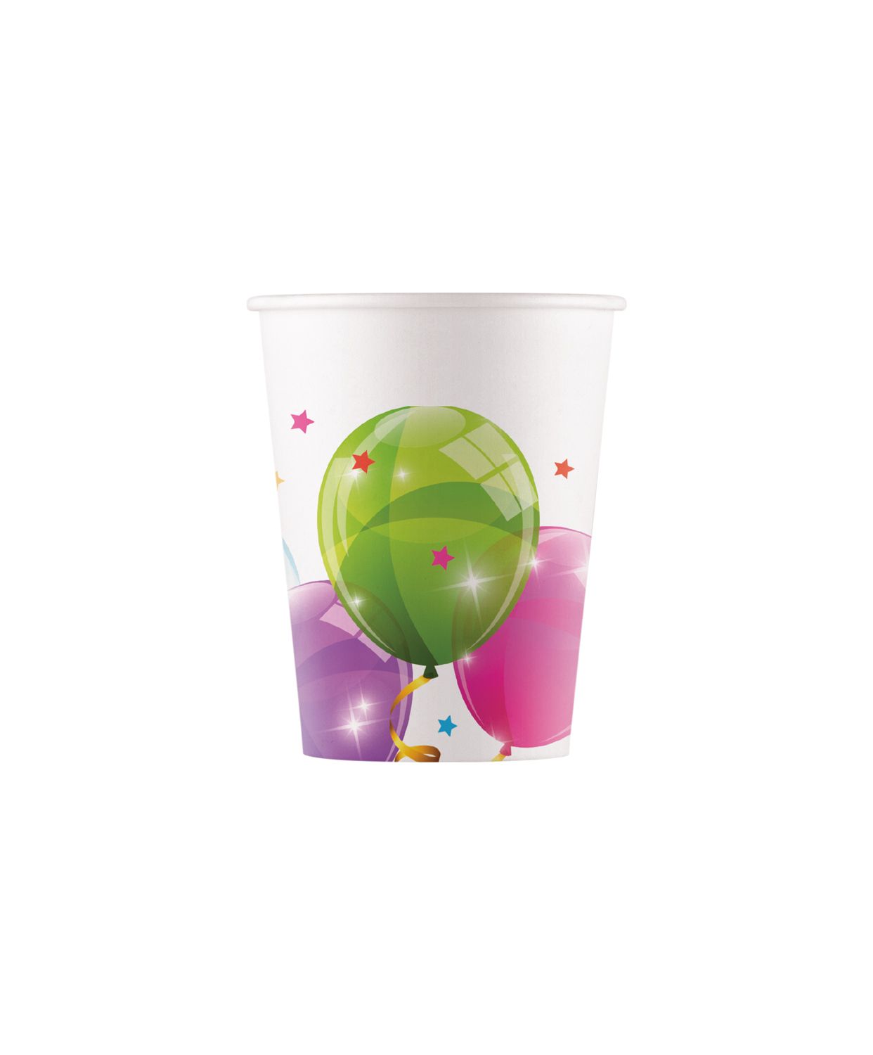 SPARKLING BALOON PAPER CUPS 200ML 8CT