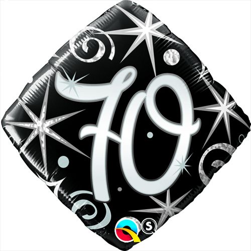 18 INCH FOIL AGE 70 ELEGNT SPARKL N SWIRLS 1CTP