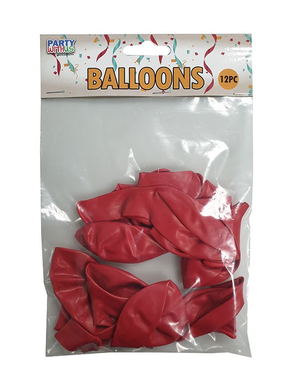 12 INCH LATEX STANDARD RED 12CTP