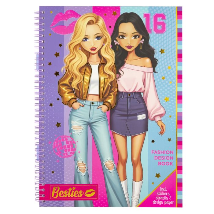 Besties Fashion Design Book Sticker N Station Set