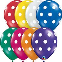 11 INCH LATEX RND JWL AST PRT BIG POLKA DOTS 50CTP