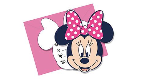 MINNIE DOTS DIE CUT INVITATE& ENVELOPE A 6CT