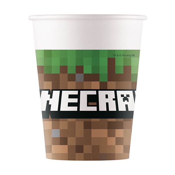 MINECRAFT PAPER CUPS 200ML 8CT