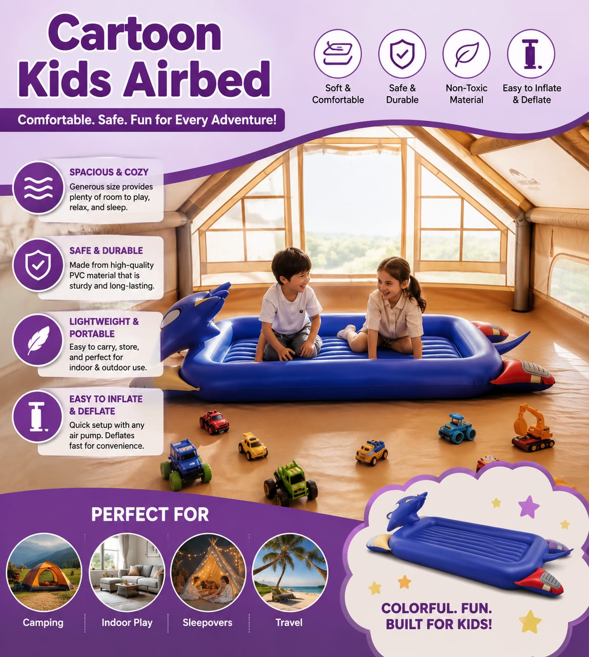 Cartoon Kids Airbed