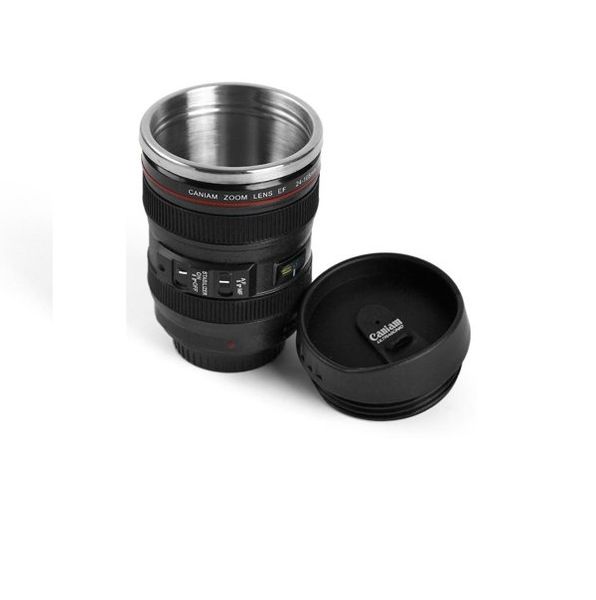 Camera Lens Shape Coffee/Tea Mug With Lid 350ml