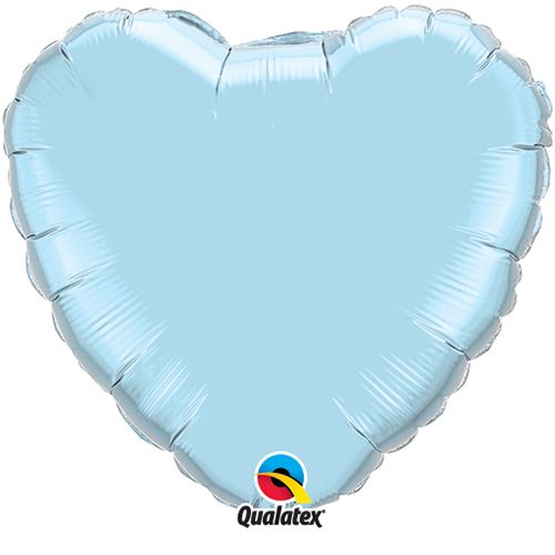 18 INCH FOIL HRT PEARL LT BLUE PLAIN 1CTL