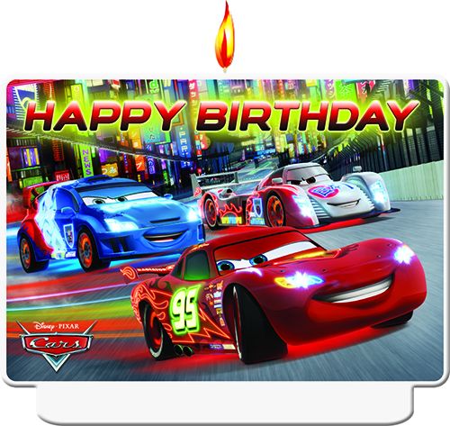 CARS 3 PARTY FAVOR HAPPY BIRTHDAY DÉCOR CANDLE 1CT