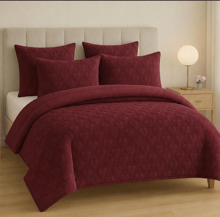 Heart Fleece Comforter