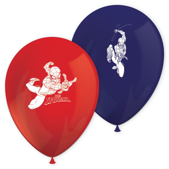 11 INCH LATEX RND SPIDERMAN CRIME FIGHTER 8CT