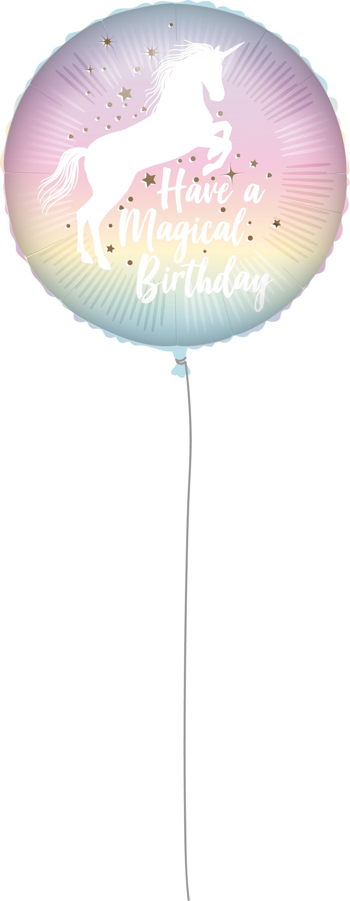 18 INCH AIR-HELIUM FOIL MAGICAL BDAY UNICORN 1CTP