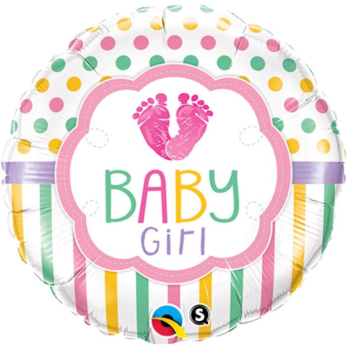18 INCH FOIL RND BABY GIRL LO(FEET)E 1CTP