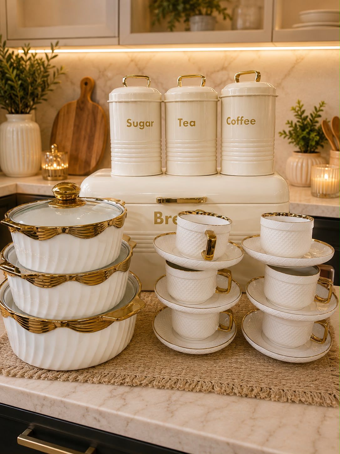 Pots Cups And Breadbin Set Combo