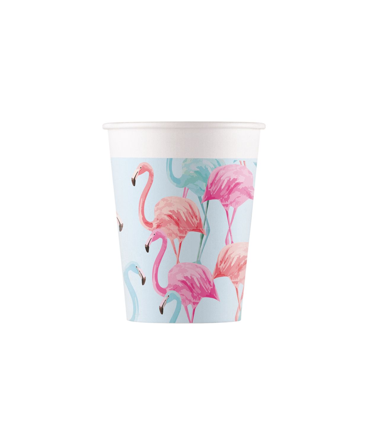 TROPICAL FLAMINGO PAPER CUPS 200ML 8CT