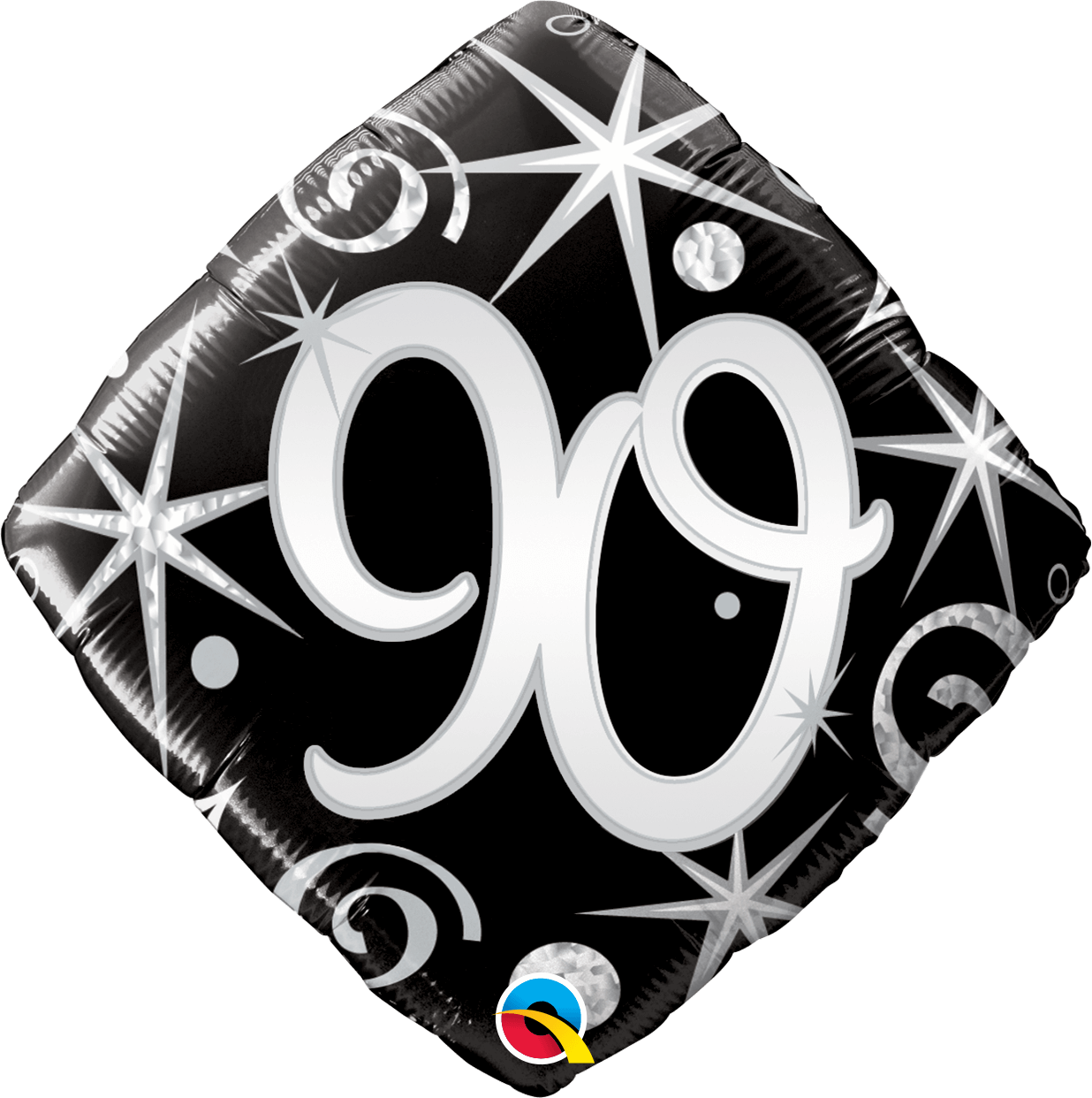 18 Inch Foil Age 90 Elegnt Sparkl N Swirls 1ctp