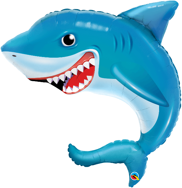 36 Inch Foil Smiling Shark 1ctp