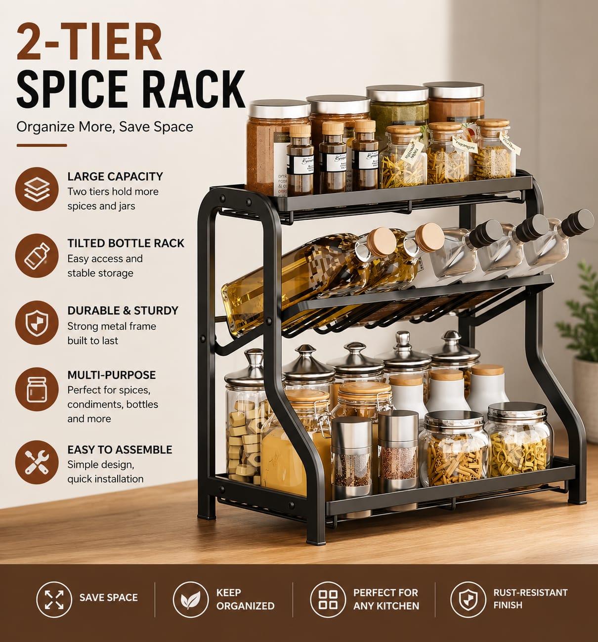 2 Tier Spice Rack