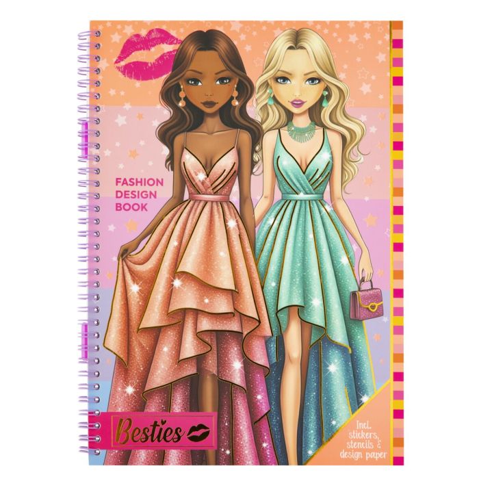 Besties Fashion Design Book Sticker N Station Set