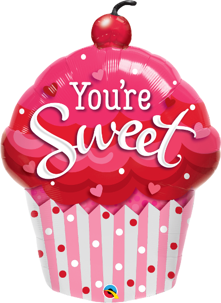 35 INCH FOIL SHAPE YOU ARE SWEET CUPCAKE 1CTP
